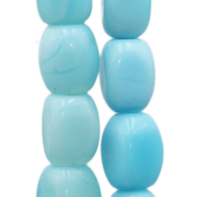 Agata azzurra barilotto liscio 17x13 mm circa 2 pz (zurr99bar) - Bijouxfaidate.it