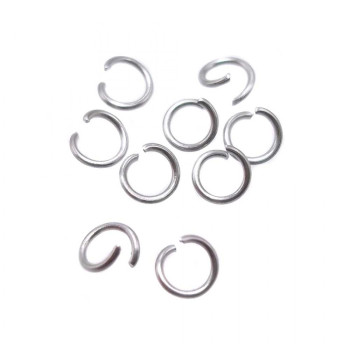 Anellini in acciaio aperti 2x0.4 mm pacco 100 pezzi Anellini in acciaio aperti 2x0.4 mm pacco 100 pezzi