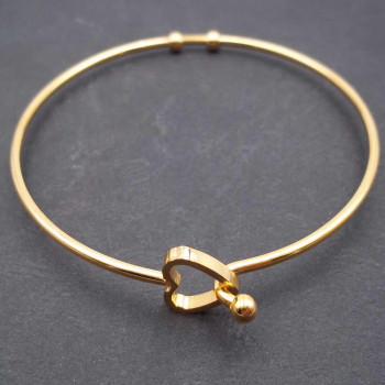 Bracciale chiusura a cuore in acciaio 63 mm 1 pz Bracciale chiusura a cuore in acciaio 63 mm 1 pz