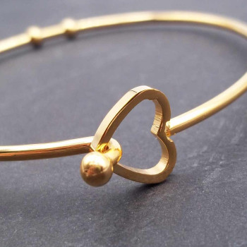 Bracciale chiusura a cuore in acciaio 63 mm 1 pz Bracciale chiusura a cuore in acciaio 63 mm 1 pz