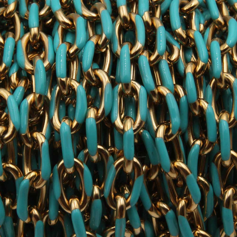 Catena acciaio oro smaltata tiffany 10x7 mm pacco 20 cm - smal-cat-6 - Bijouxfaidate.it Catena acciaio oro smaltata tiffany 10x7 mm pacco 20 cm (smal-cat-6) - Bijouxfaidate.it