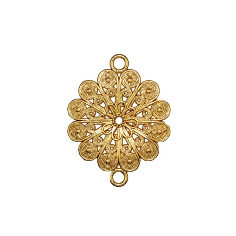 Ciondolo zama fiore d orato 38.5x30 mm conf. 8 pz - zama-10 - Bijouxfaidate.it Ciondolo zama fiore d orato 38.5x30 mm conf. 8 pz (zama-10) - Bijouxfaidate.it