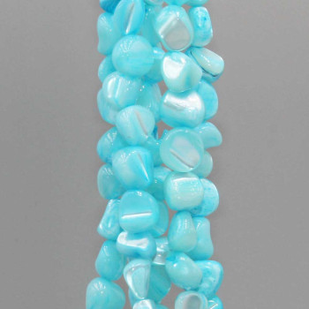 Conchiglie naturali pepite 6/8 mm azzurro filo 40 cm Conchiglie naturali pepite 6/8 mm azzurro filo 40 cm