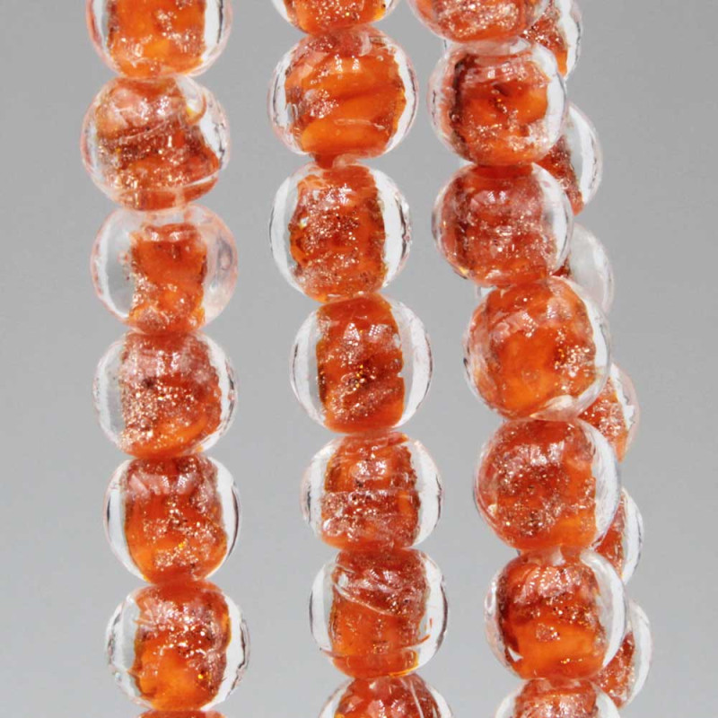 Perline di murano tonde arancio 10 mm filo 40 cm - mura-127 - Bijouxfaidate.it Perline di murano tonde arancio 10 mm filo 40 cm (mura-127) - Bijouxfaidate.it