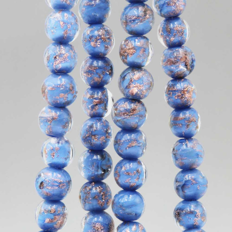 Perline di murano tonde azzurre 10 mm filo 40 cm - mura-007 - Bijouxfaidate.it Perline di murano tonde azzurre 10 mm filo 40 cm (mura-007) - Bijouxfaidate.it