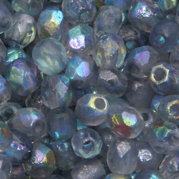 Perline Ceche Cristallo lucidate a fuoco blue rainbow 4 mm 40 pz Perline Ceche Cristallo lucidate a fuoco blue rainbow 4 mm 40 pz