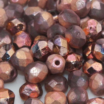 Perline Ceche Cristallo lucidate a fuoco full Capri rose 6 mm 30 pz Perline Ceche Cristallo lucidate a fuoco full Capri rose 6 mm 30 pz