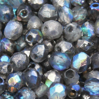 Perline Ceche Cristallo lucidate a fuoco graphite 4 mm 40 pz Perline Ceche Cristallo lucidate a fuoco graphite 4 mm 40 pz