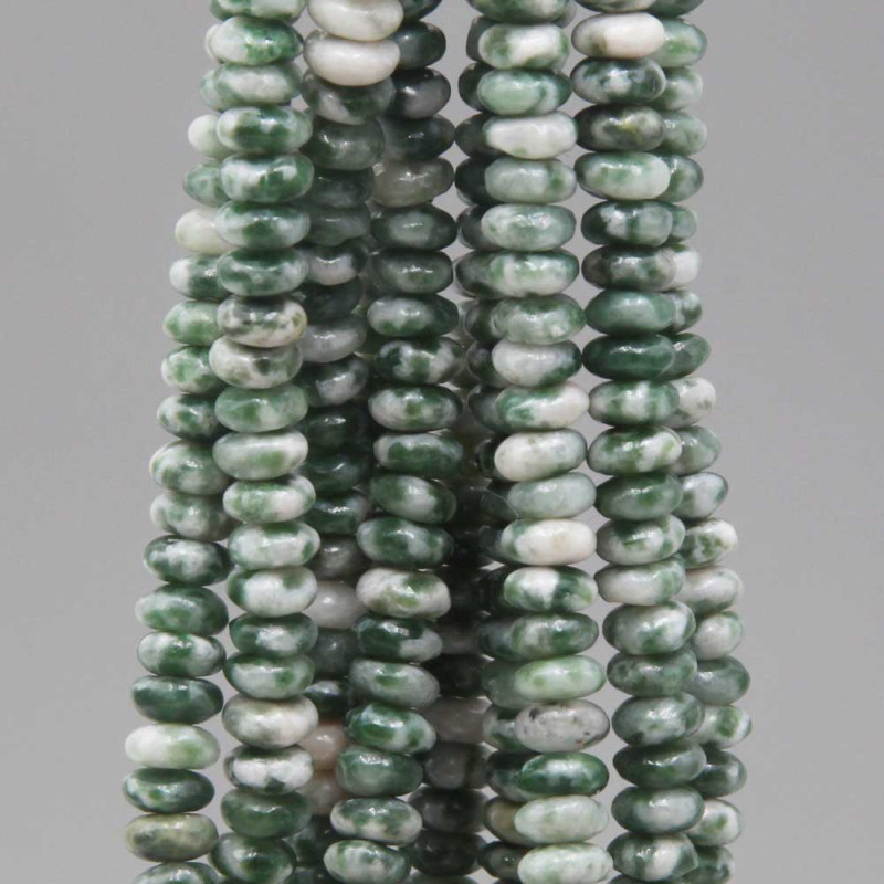 Agata verde muschiata Rondelle 4x2 mm filo 40 cm (ag11rpond) - Bijouxfaidate.it