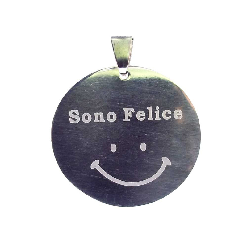 Ciondolo con scritta Sono felice 30 mm pacco 5 pz - Cio10053 - Bijouxfaidate.it Ciondolo con scritta Sono felice 30 mm pacco 5 pz (Cio10053) - Bijouxfaidate.it