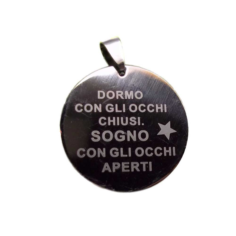 Ciondolo con scritta acciaio 30 mm pacco 5 pz - Cio10003 - Bijouxfaidate.it Ciondolo con scritta acciaio 30 mm pacco 5 pz (Cio10003) - Bijouxfaidate.it