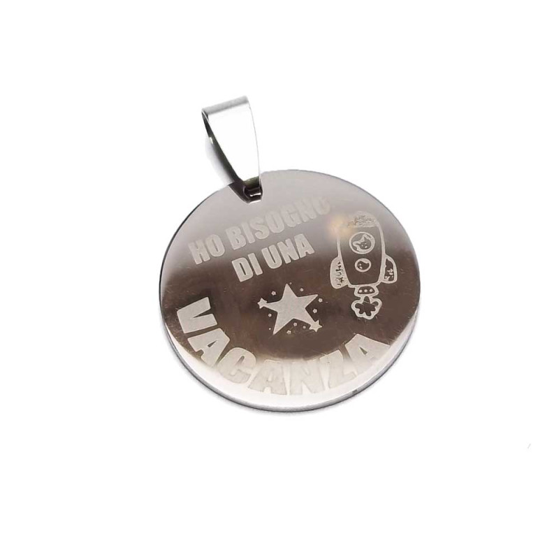 Ciondolo acciaio Ho Bisogno Di Una Vacanza 24 mm 5 pz - ho99 - Bijouxfaidate.it Ciondolo acciaio Ho Bisogno Di Una Vacanza 24 mm 5 pz (ho99) - Bijouxfaidate.it